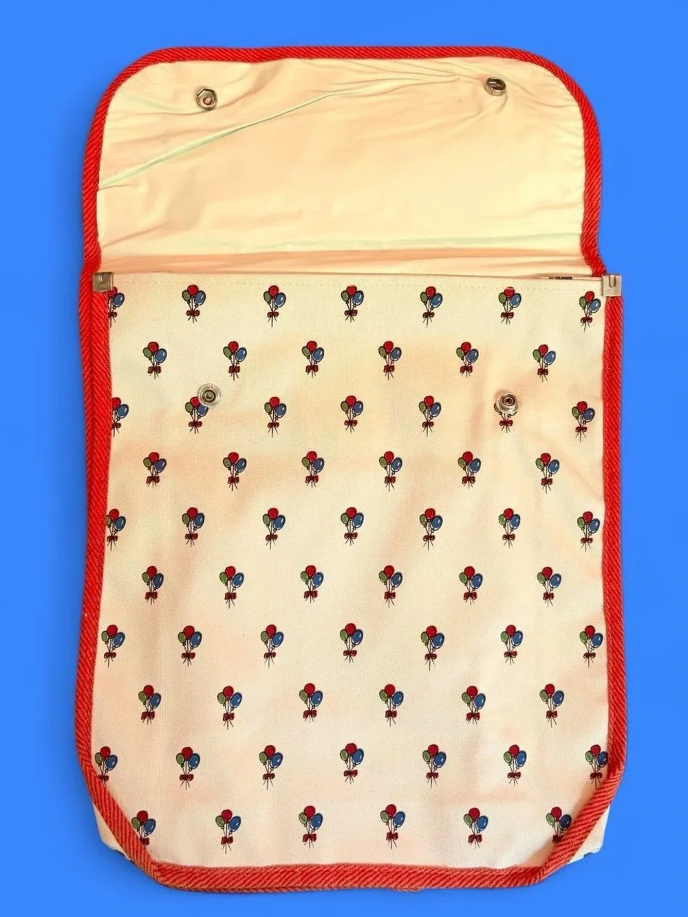 1983 Red Ballon Print Canvas Knapsack Deadstock